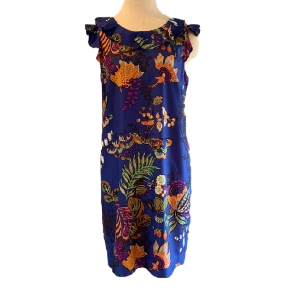 J Crew size 8 100% silk floral sleeveless dress